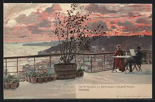 AK Naples, Sur la Terrasse du Bertolini`s Palace Hotel