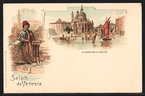 Lithographie Venezia, Santa Maria della Salute, un piccolo Veneziano