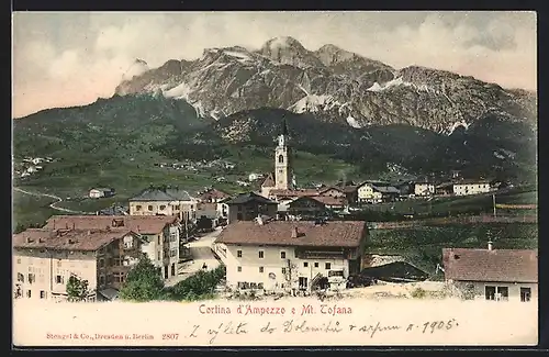 AK Cortina d`Ampezzo, Ortsansicht mit Mt. Tofana