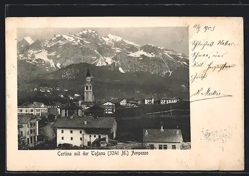 AK Cortina, Ortsansicht mit der Tofana Ampezzo