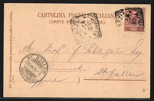 Lithographie Venezia, Blick auf die Lagunenstadt