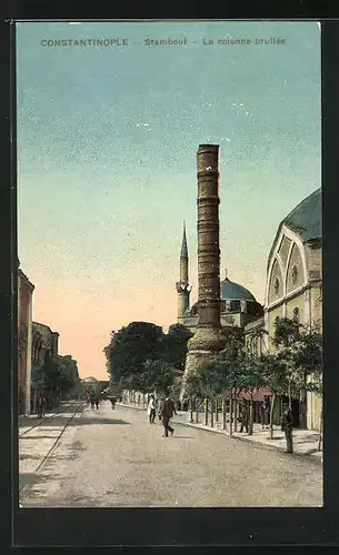 AK Constantinople, Stamboul - La colonne brullèe