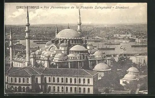 AK Constantinople, Vue Panoramique de la Mosquée Suleymanié
