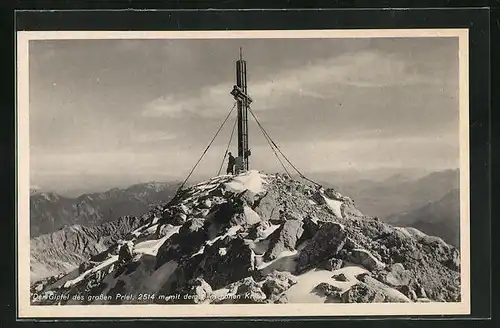 AK Der Gipfel des grossen Priel mit dem 8 m hohen Gipfelkreuz