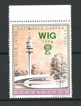 Reklamemarke Wien, Internat. Gartenschau 1964, Donauturm