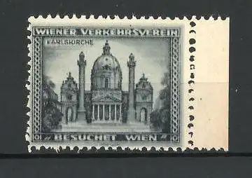 Reklamemarke Wien, Karlskirche, Vorderansicht