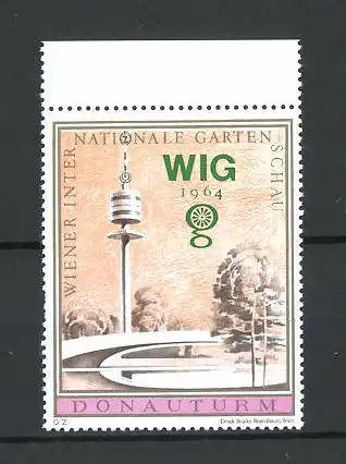 Reklamemarke Wien, Internationale Gartenschau 1964, Donauturm