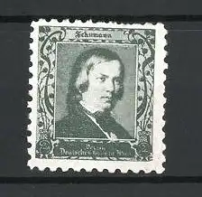 Reklamemarke Portrait des Komponisten Schumann