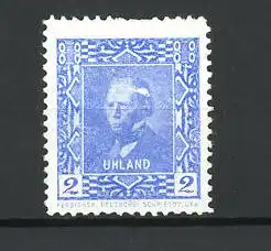 Reklamemarke Dichter Ludwig Uhland im Portrait