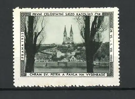 Reklamemarke Praha, Prvni Celostatni Sjezd Katoliku Csr. 1935, Chram Sv. Petra a Pavla na Vysehrade