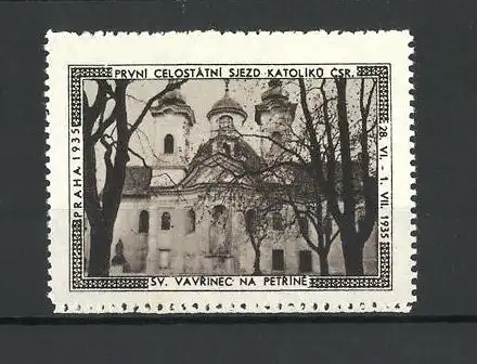 Reklamemarke Praha, Prvni Celostatni Sjezd Katoliku Csr. 1935, Sv. Vavrinec na Petrine