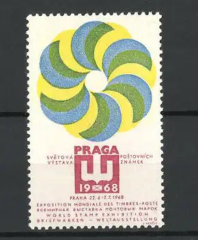 Reklamemarke Praga, Exposition Mondiale des Timbres Postes 1968, Messelogo