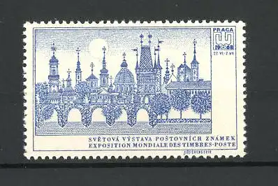 Reklamemarke Praga, Exposition Mondiale des Timbres-Poste 1968, Stadtansicht