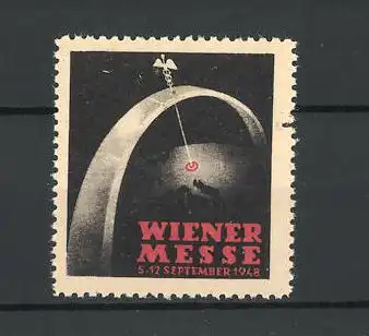 Reklamemarke Wien, Messe 1948, Hermesstab trifft auf die Erkugel