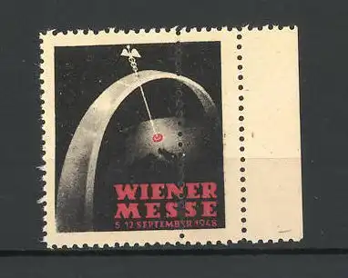 Reklamemarke Wien, Messe 1948, Erdkugel und Hermesstab