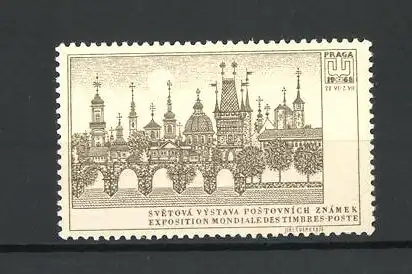 Reklamemarke Praga, Exposition Mondiale des Timbres-Poste 1968, Stadtansicht