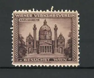 Reklamemarke Wien, Vorderansicht der Karlskirche
