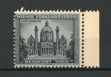 Reklamemarke Wien, Vorderansicht der Karlskirche