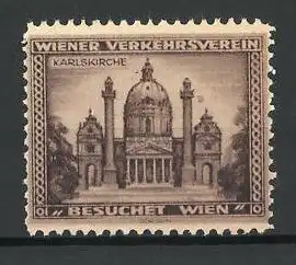 Reklamemarke Wien, Verkehrsverein, Karlskirche Totalansicht