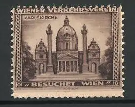 Reklamemarke Wien, Verkehrsverein, Karlskirche Frontalansicht