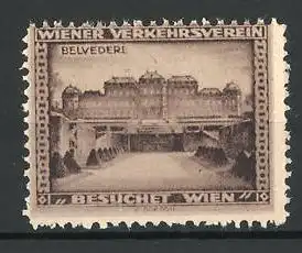 Reklamemarke Wien, Wiener Verkehrsverein, Schloss Belvedere, braun