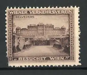 Reklamemarke Wien, Wiener Verkehrsverein, Belvedere, braun