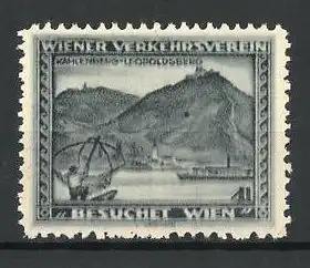 Reklamemarke Wien, Wiener Verkehrsverein, Kahlenberg-Leopoldsberg, Dampfer