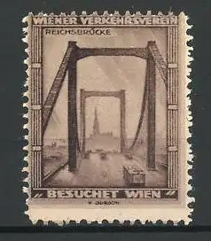 Reklamemarke Wien, Reichsbrücke mit Strassenbahn