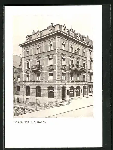 AK Basel, Ansicht vom Hotel Merkur, Theaterstrasse 24