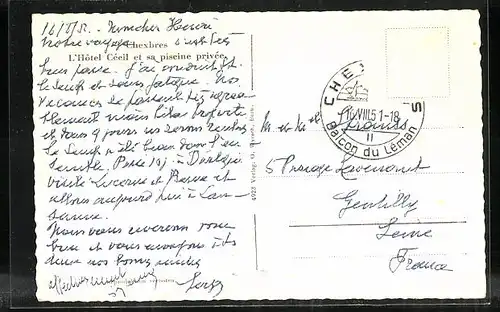 AK Chexbres, L`Hôtel Cécil et sa piscine privée