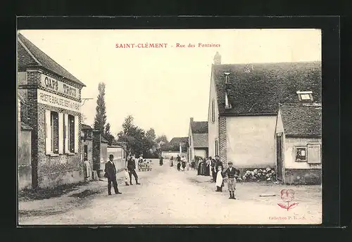 AK Saint-Clément, Rue des Fontaines, Café Troué