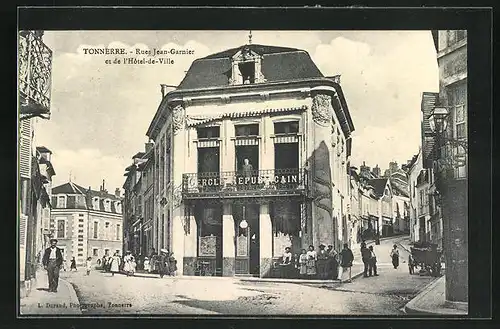 AK Tonnerre, Rues Jean-Garnier et de l`Hôtel-de-Ville