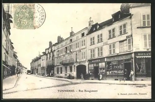 AK Tonnerre, Rue Rougement, Strassenpartie