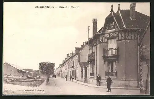 AK Migennes, Rue du Canal, Strassenpartie