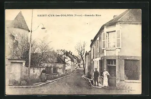 AK Saint-Cyr-les-Colons, Grande Rue, Strassenpartie im Ort