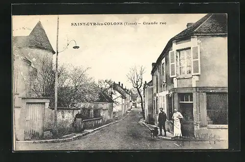 AK Saint-Cyr-les-Colons, La Grande Rue, Strassenpartie im Ort