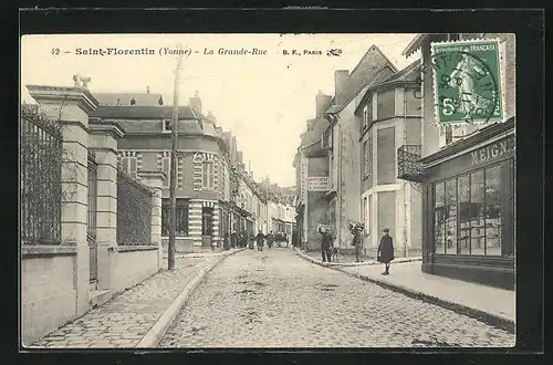 AK Saint-Florentin, La Grande-Rue