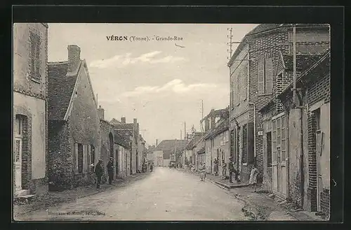 AK Véron, La Grande-Rue, Strassenansicht