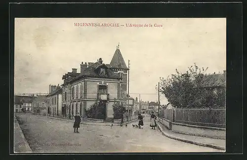 AK Migennes-Laroche, L`Avenue de la Gare, Bahnhofstrasse