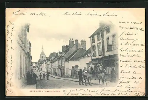 AK Brienon, La Grande-Rue, Strassenpartie