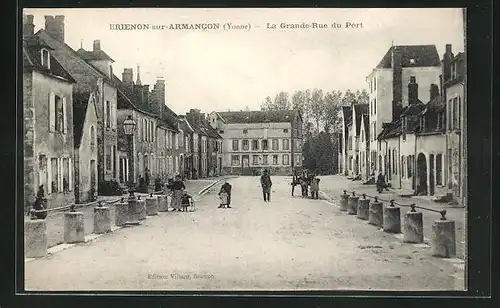 AK Brienon-sur-Armancon, La Grande-Rue du Port, Strassenpartie