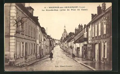 AK Brienon-sur-Armancon, La Grande-Rue, Strassenpartie