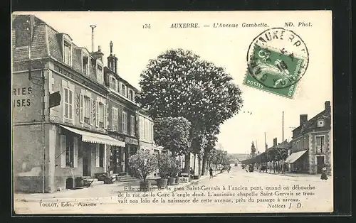 AK Auxerre, L`Avenue Gambetta, Hotel Armand