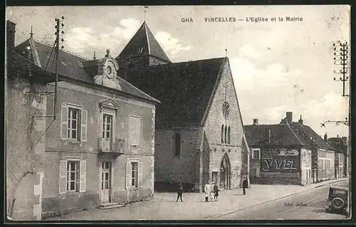 AK Vincelles, L`Eglise et la Mairie