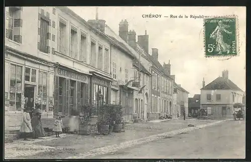 AK Cheroy, Rue de la Republique, Cafe du Commerce