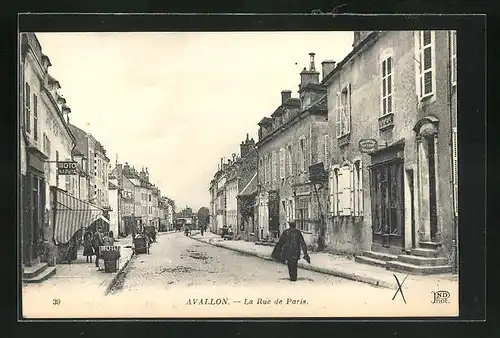 AK Avallon, La Rue de Paris