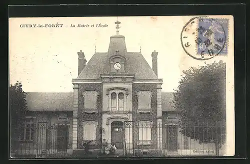 AK Civry-la-Foret, La Mairie et l`École