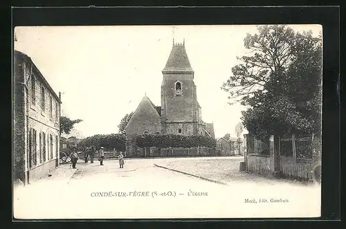 AK Condé-sur-Vègre, L`Église, Kirche