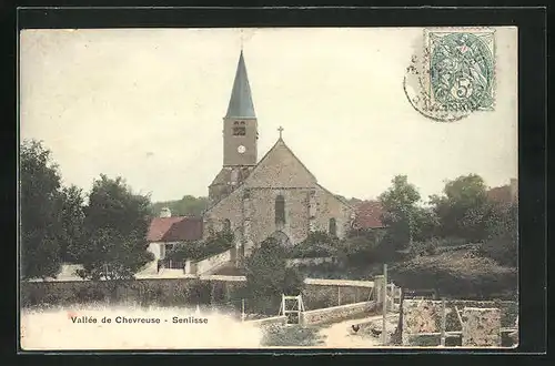 AK Senlisse, Ortsansicht mit Kirche