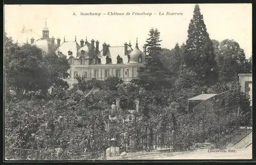 AK Sonchamp, Chateau de Pinceloup, la Roseraie